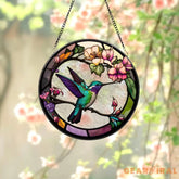 Hummingbirds and Wild Flowers Suncatcher Hummingbird Lovers Window Hanging Hummingbird Suncatcher Hummingbird Gifts